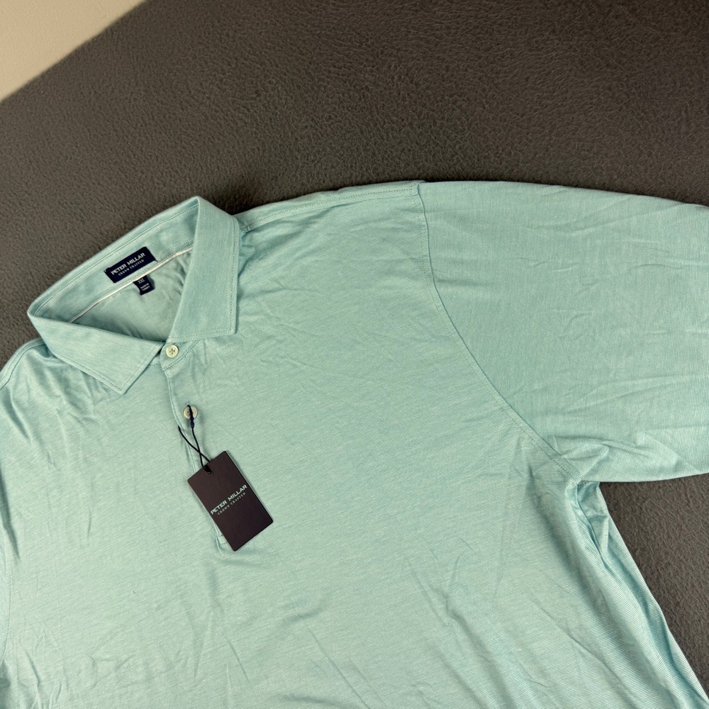 Peter‎ Millar Shirt Men's 2XL Blue Excursionist Flex Crown Crafted Golf Stretch
